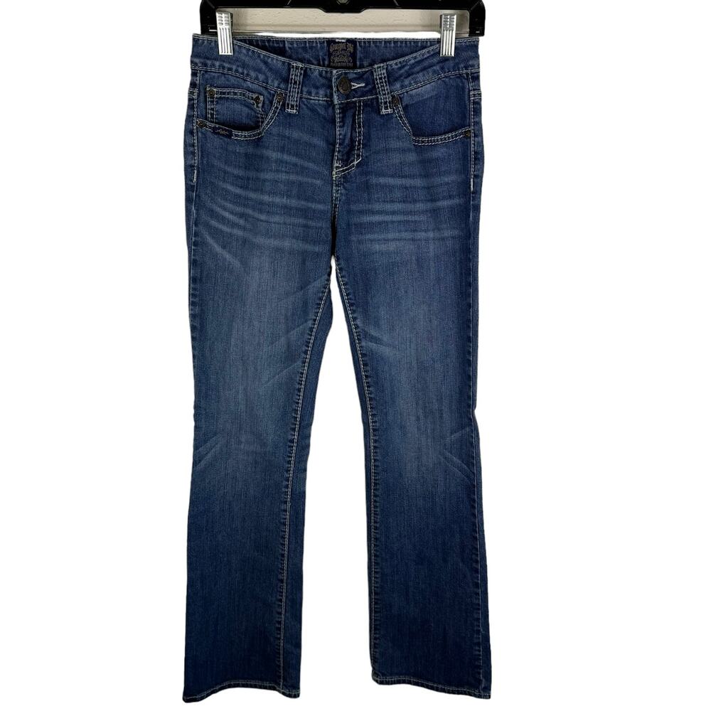Cowgirl Up Medium Wash Boot‎ Cut Low Rise Denim Jeans Made In USA Size 2